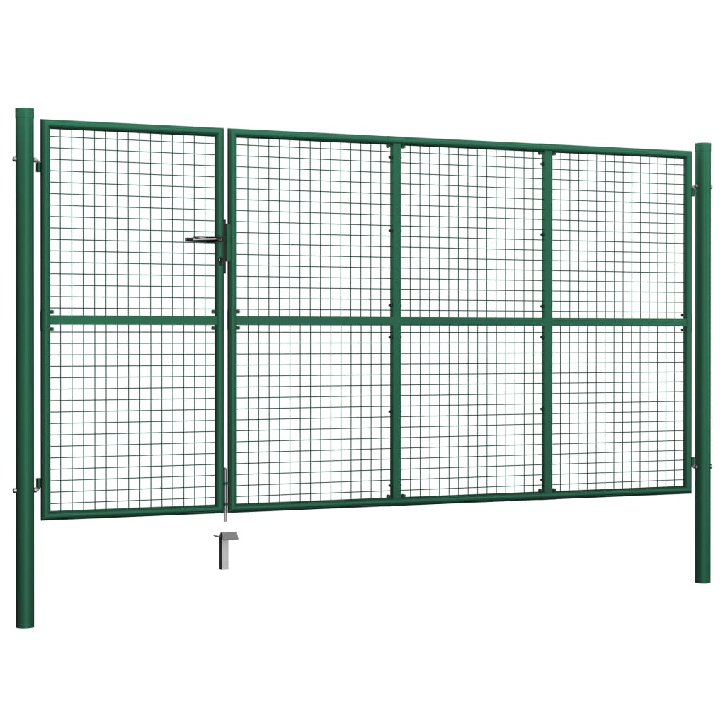 Cancello di Recinzione in Acciaio 350x150 cm Verde