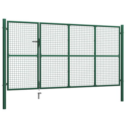 Cancello di Recinzione in Acciaio 350x150 cm Verde