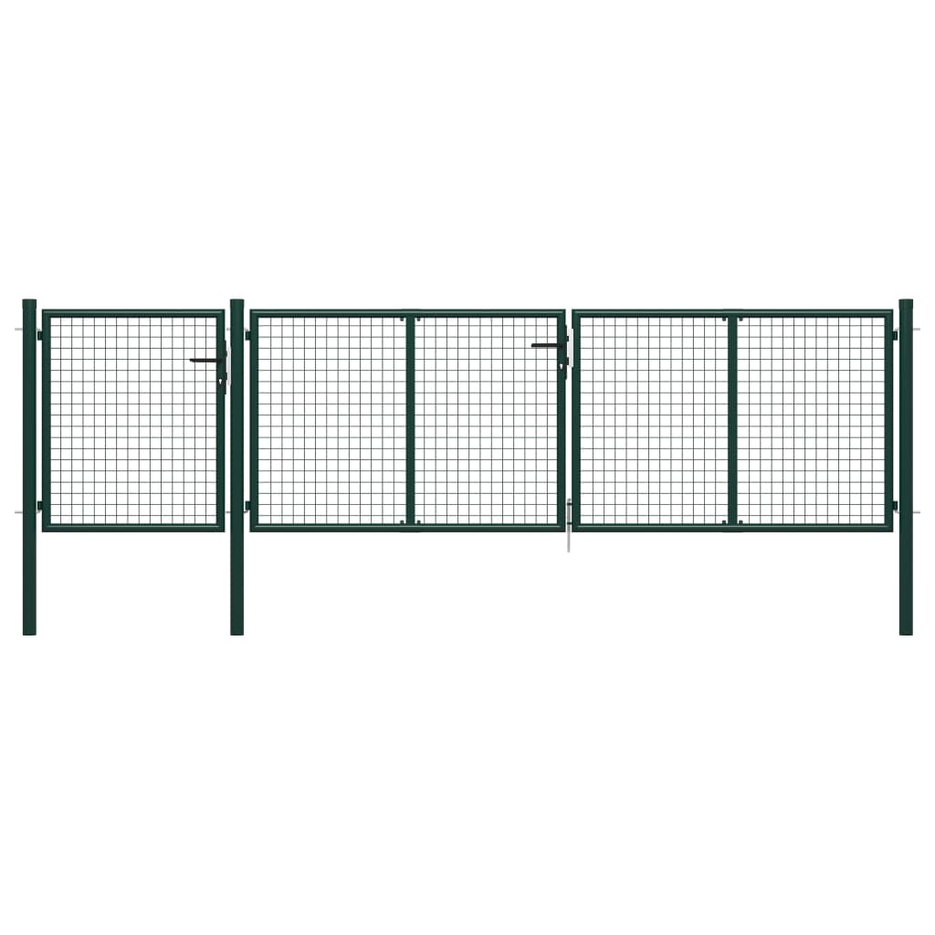 Cancello per Giardino in Acciaio 400x75 cm Verde