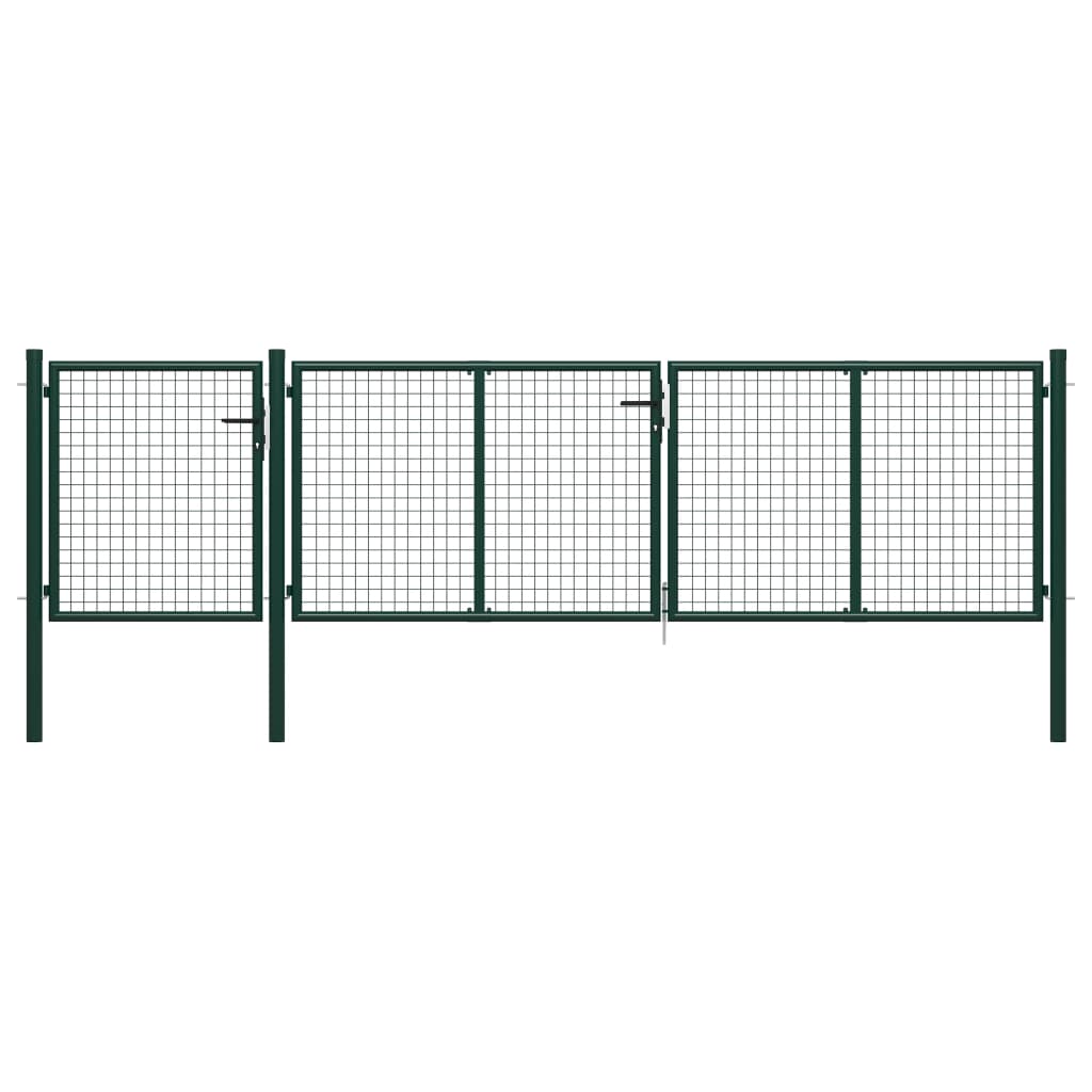 Cancello per Giardino in Acciaio 400x100cm Verde