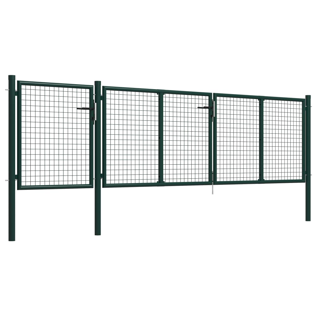 Cancello per Giardino in Acciaio 400x100cm Verde