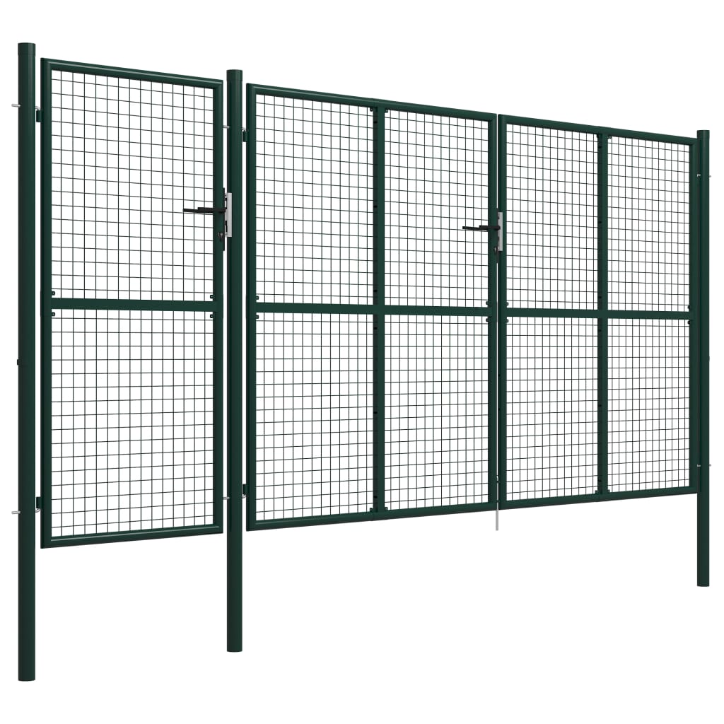 Cancello per Giardino in Acciaio 400x200 cm Verde
