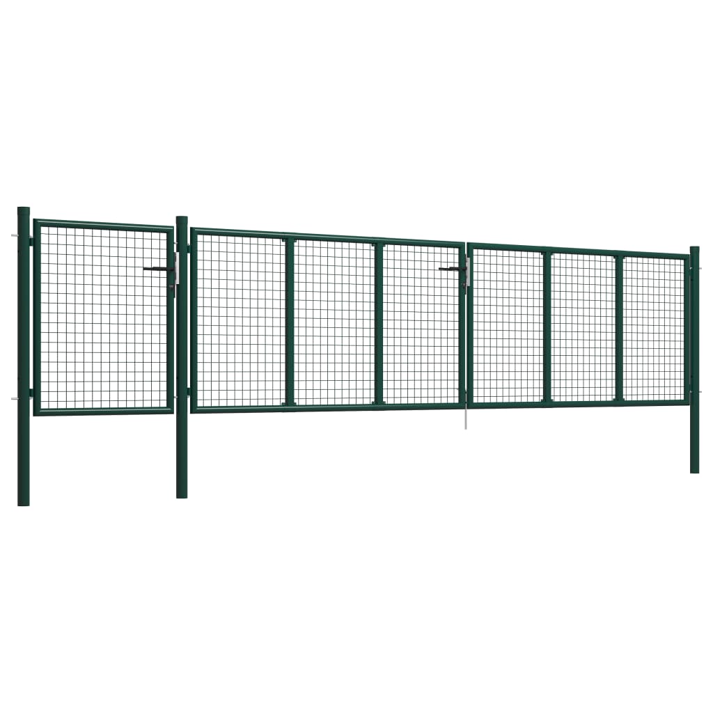 Cancello per Giardino in Acciaio 500x100 cm Verde