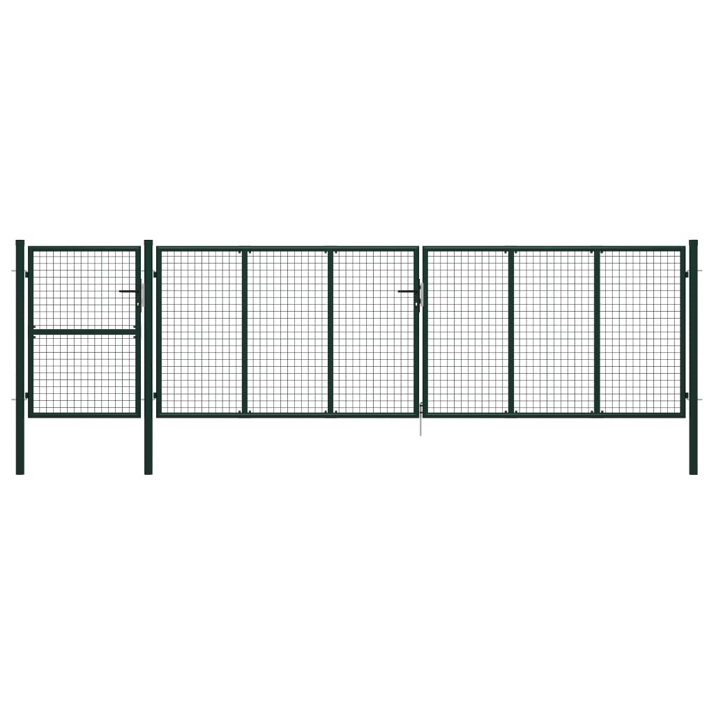 Cancello per Giardino in Acciaio 500x125 cm Verde