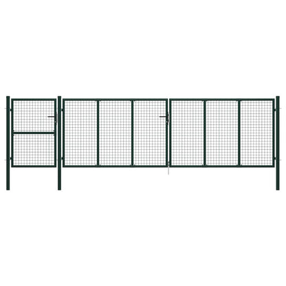 Cancello per Giardino in Acciaio 500x125 cm Verde