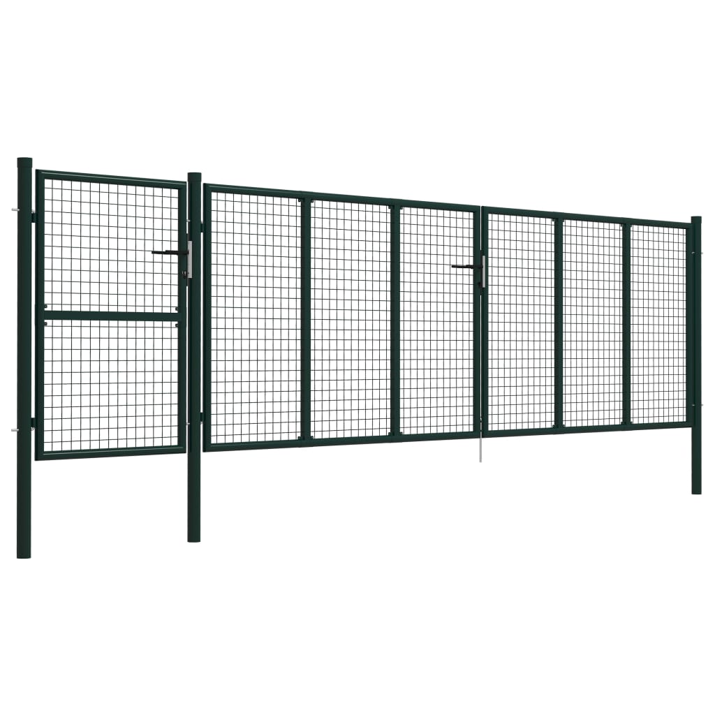 Cancello per Giardino in Acciaio 500x125 cm Verde