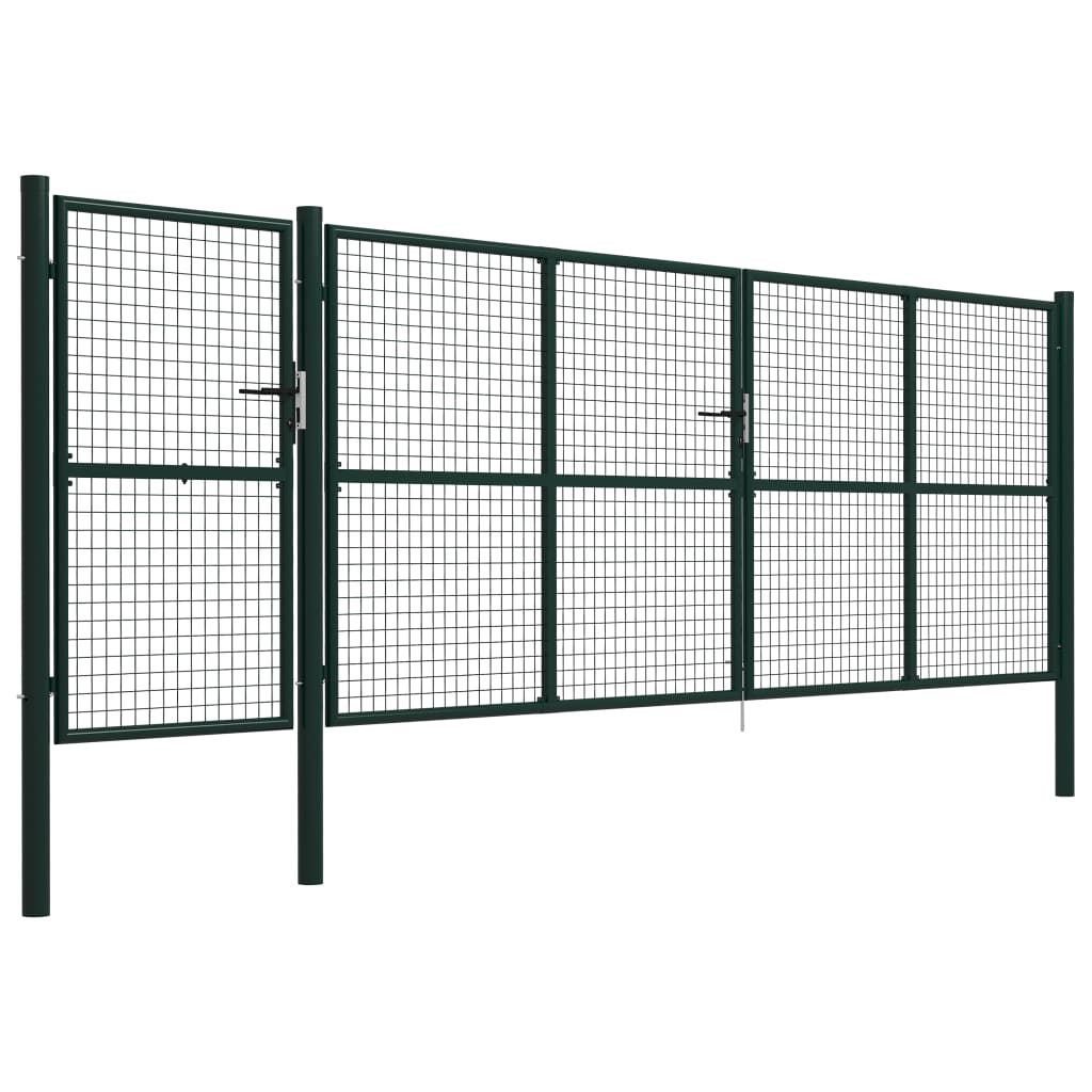 Cancello per Giardino in Acciaio 500x150 cm Verde