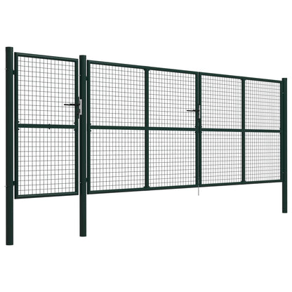 Cancello per Giardino in Acciaio 500x150 cm Verde