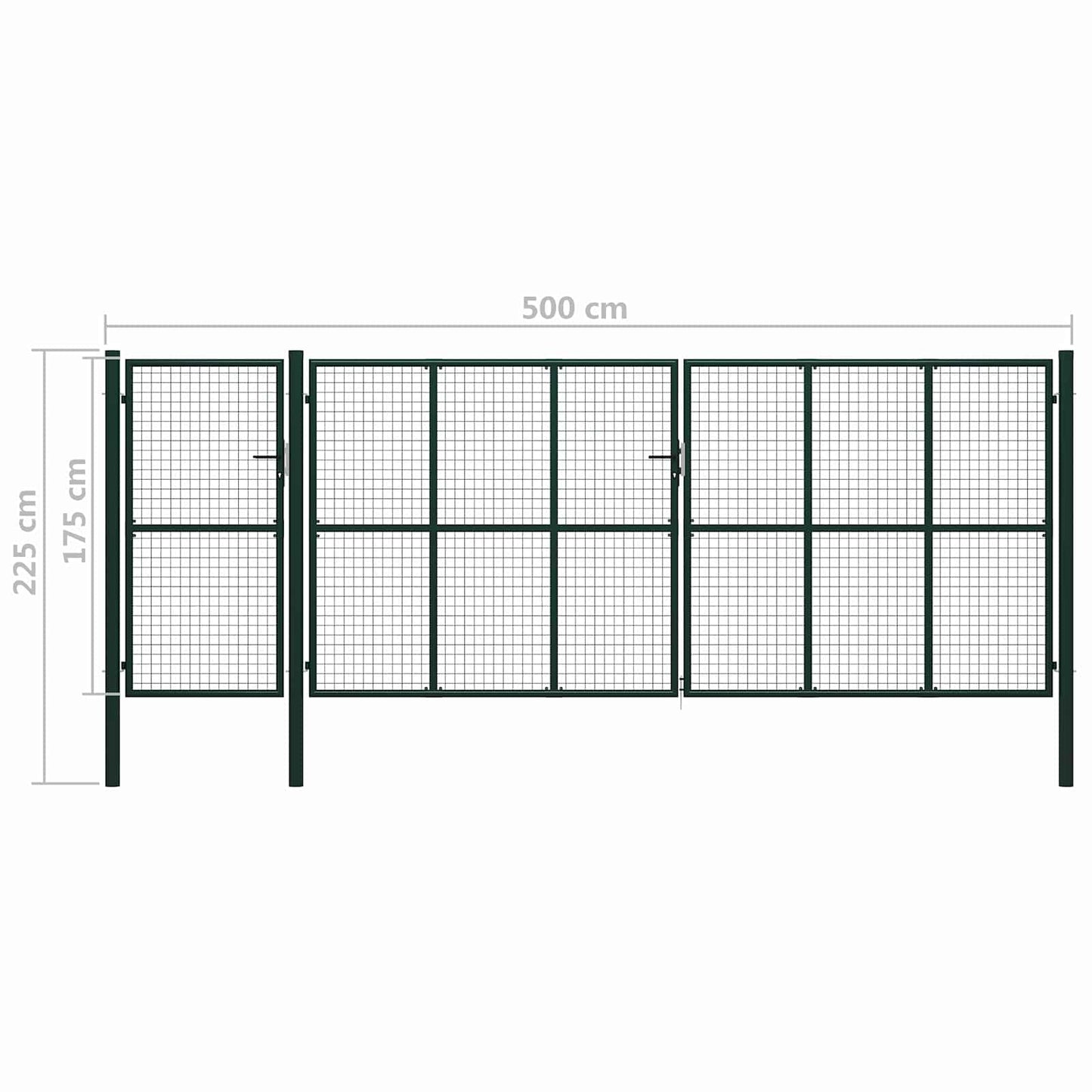 Cancello per recinzione con blocco Verde 175 cm Acciaio