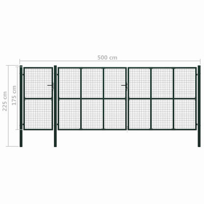 Cancello per recinzione con blocco Verde 175 cm Acciaio