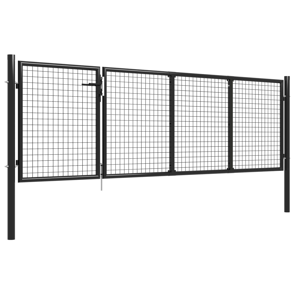 Cancello per Giardino in Acciaio 350x75 cm Antracite