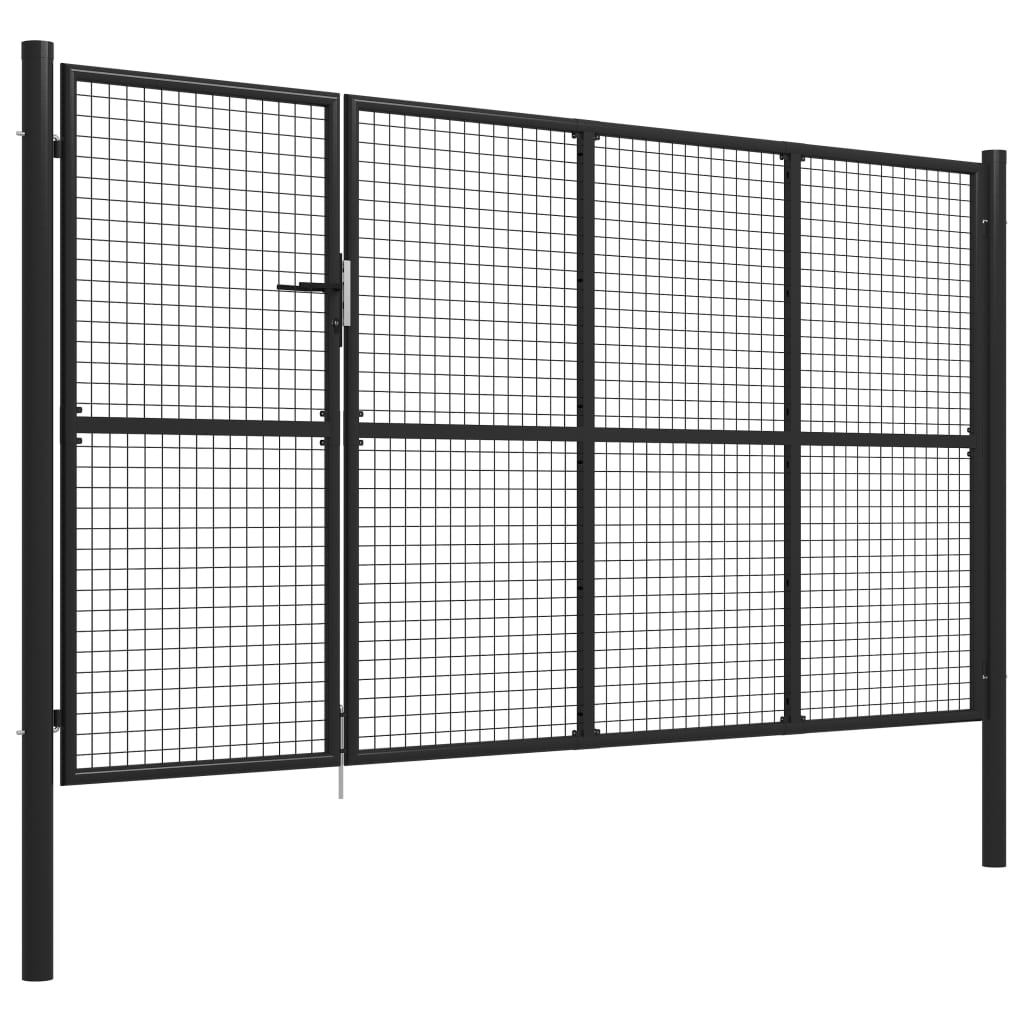 Cancello di Recinzione in Acciaio 350x150 cm Antracite
