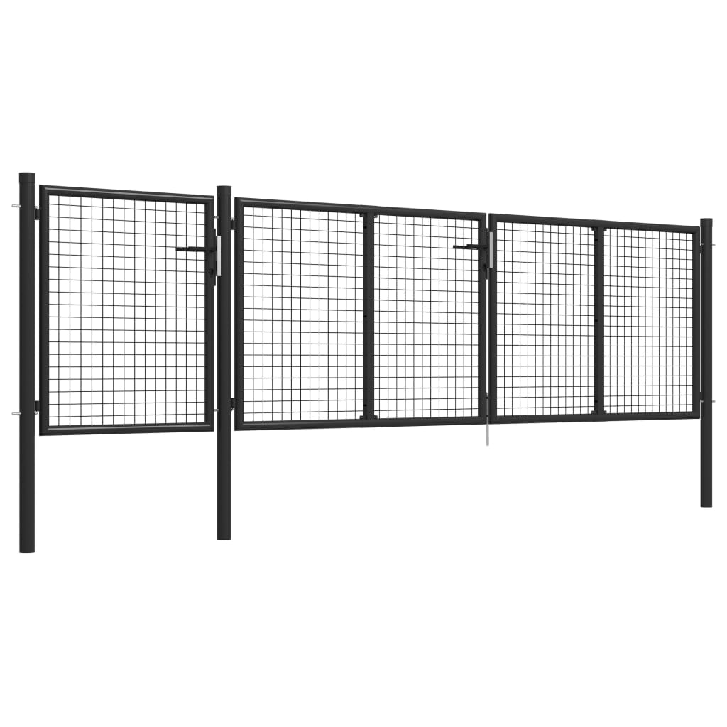 Cancello per Giardino in Acciaio 400x75 cm Antracite