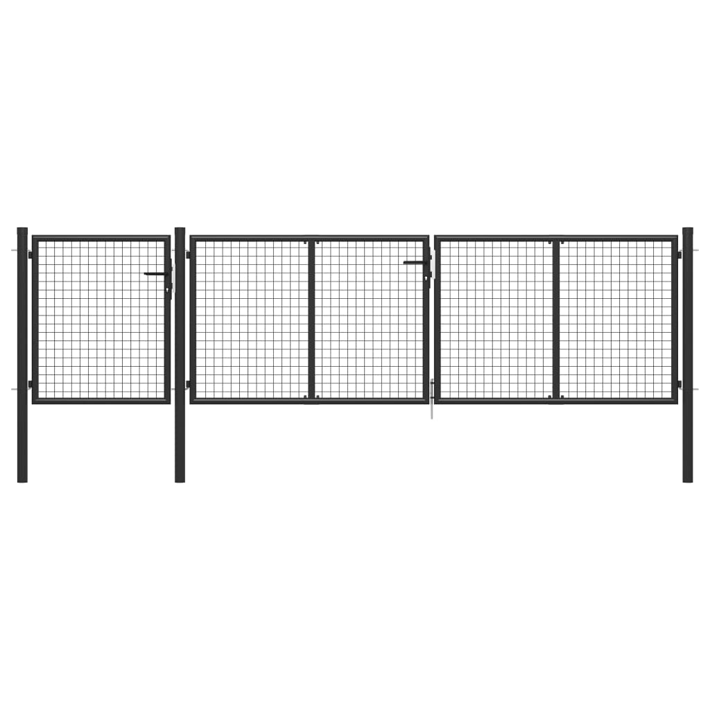 Cancello per Giardino in Acciaio 400x100cm Antracite