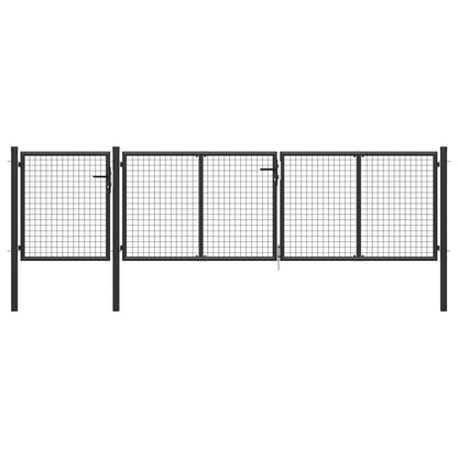 Cancello per Giardino in Acciaio 400x100cm Antracite