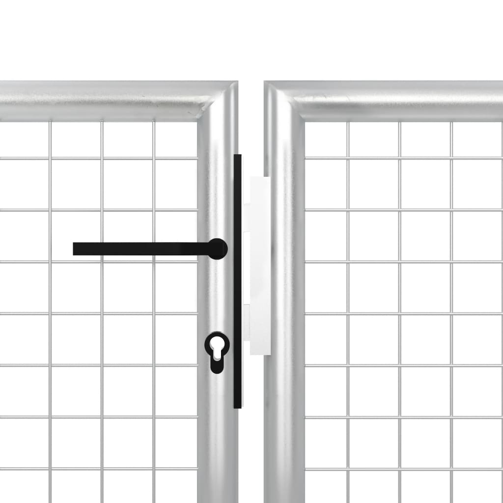 Cancello per Giardino in Acciaio 350x75 cm Argento