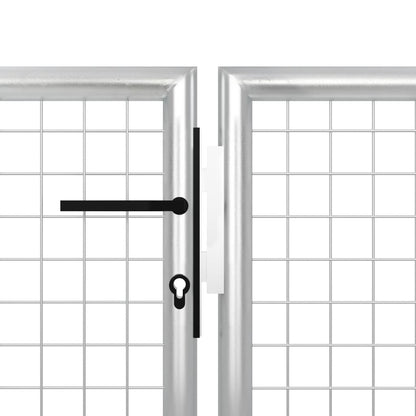 Cancello per Giardino in Acciaio 350x75 cm Argento