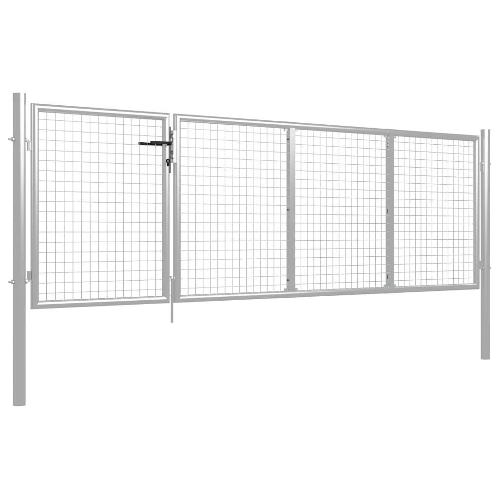 Cancello di Recinzione in Acciaio 350x100 cm Argento