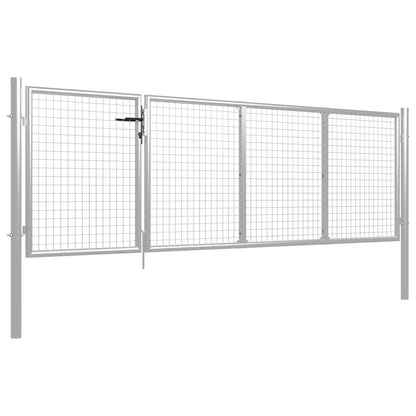 Cancello di Recinzione in Acciaio 350x100 cm Argento