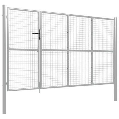 Cancello per Giardino in Acciaio 350x150 cm Argento