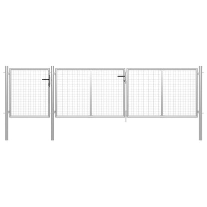 Cancello per Giardino in Acciaio 400x75 cm Argento