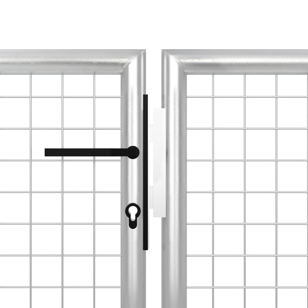 Cancello per Giardino in Acciaio 400x75 cm Argento