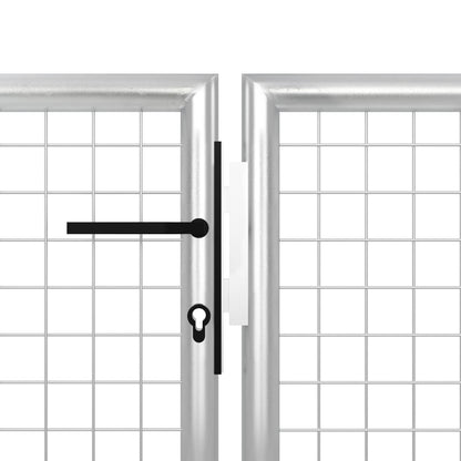 Cancello per Giardino in Acciaio 400x75 cm Argento
