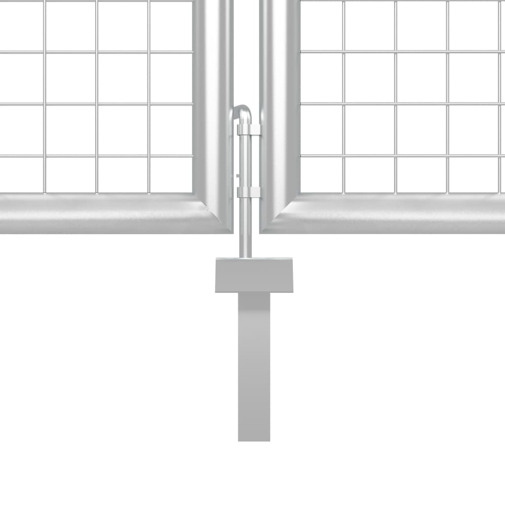 Cancello per Giardino in Acciaio 400x75 cm Argento