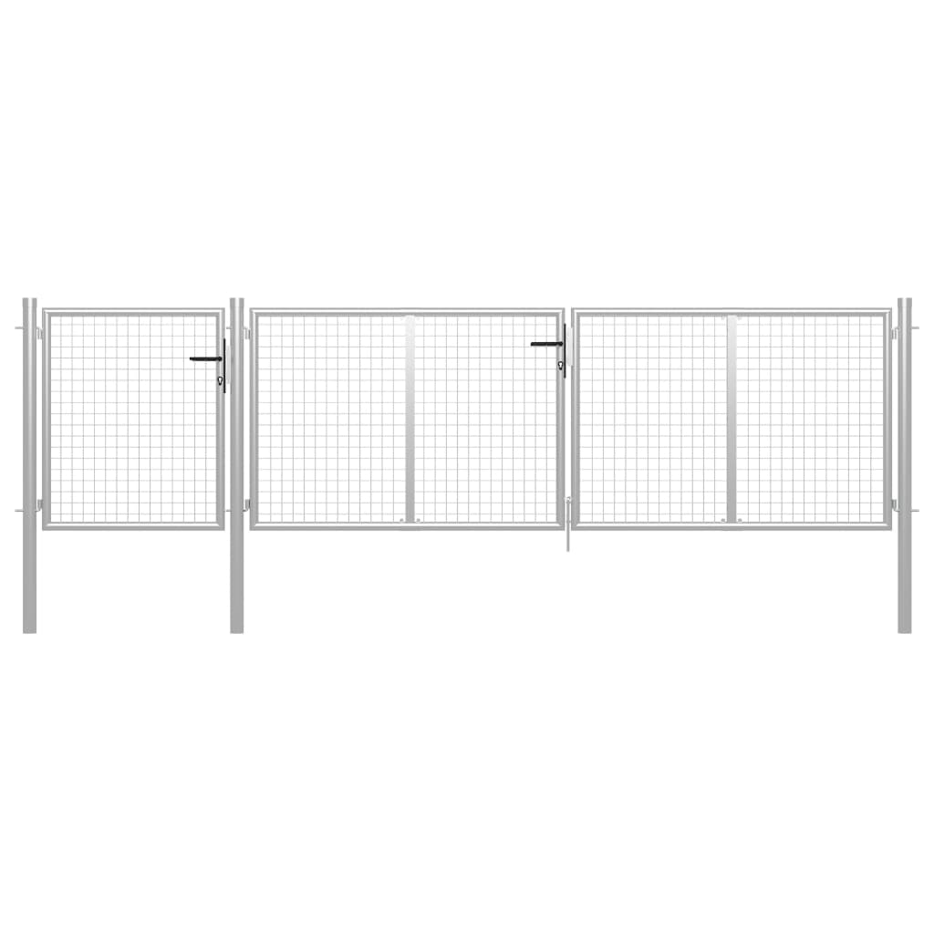 Cancello per Giardino in Acciaio 400x100cm Argento
