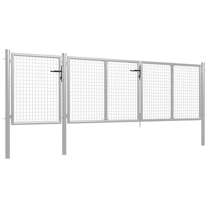 Cancello per Giardino in Acciaio 400x100cm Argento