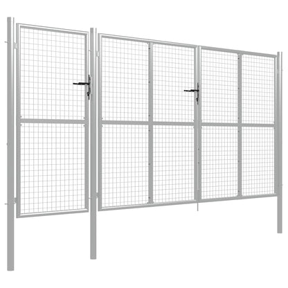 Cancello per Giardino in Acciaio 400x150 cm Argento