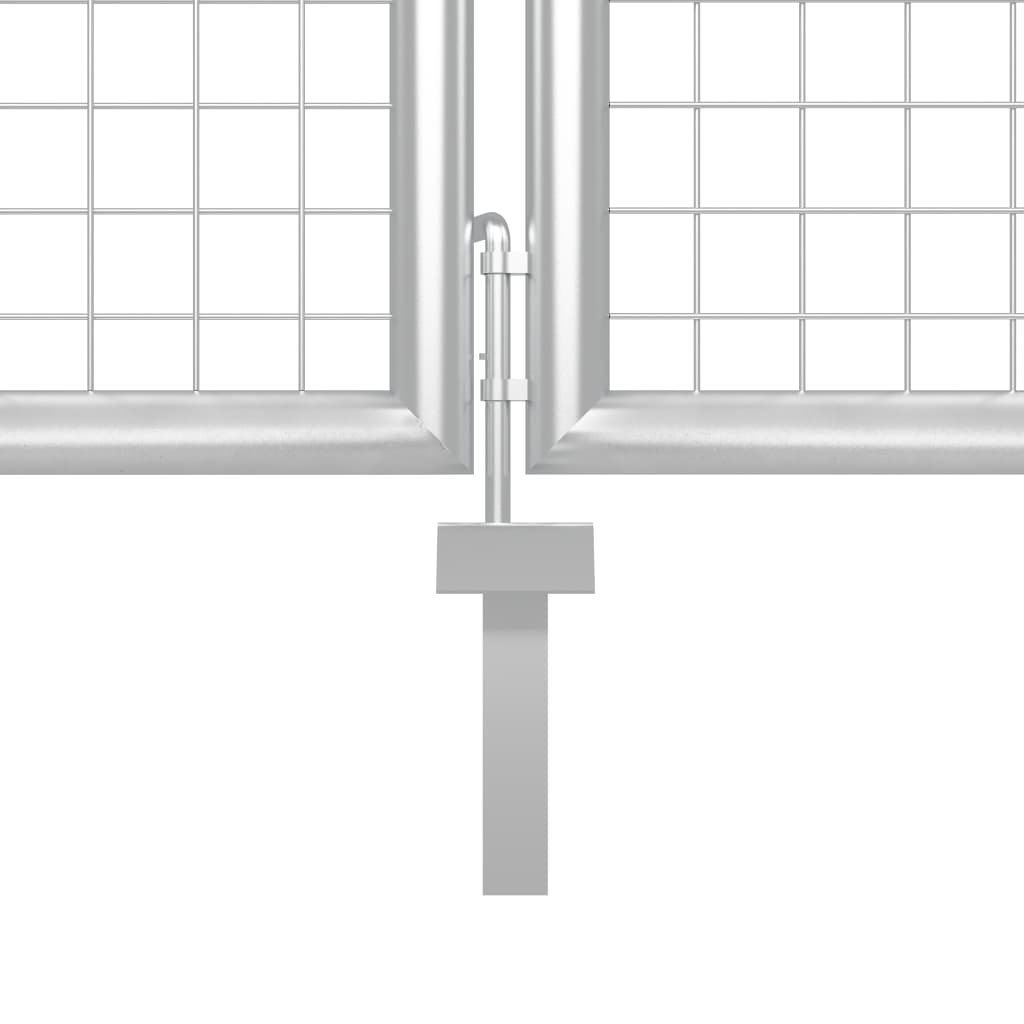 Cancello per Giardino in Acciaio 400x150 cm Argento