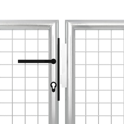Cancello per Giardino in Acciaio 400x150 cm Argento