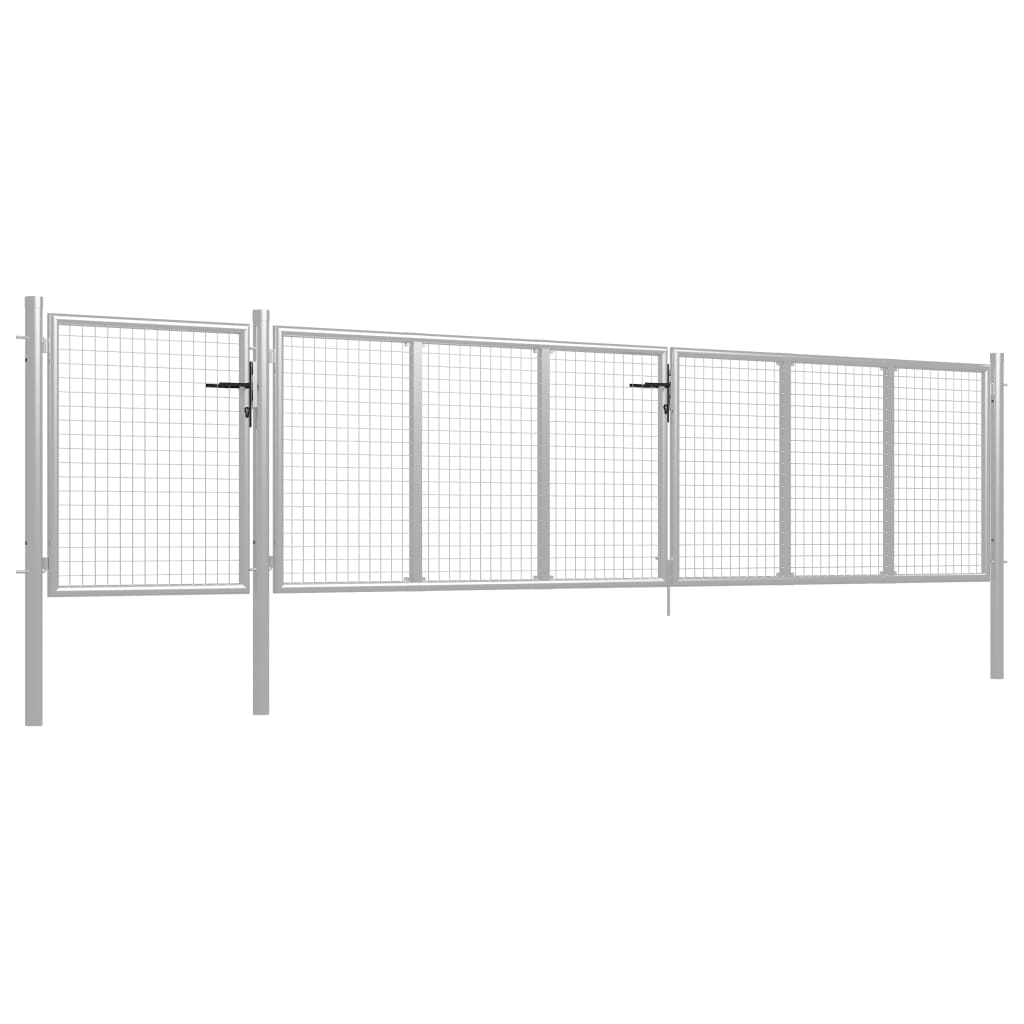 Cancello per Giardino in Acciaio 500x75 cm Argento