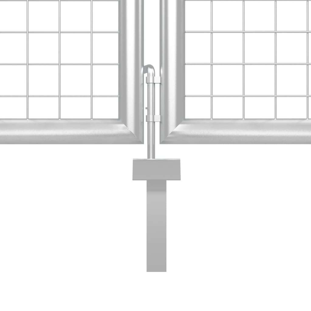 Cancello per Giardino in Acciaio 500x75 cm Argento