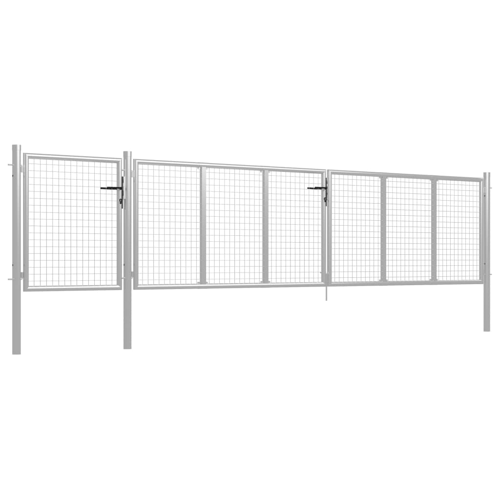 Cancello per Giardino in Acciaio 500x100 cm Argento