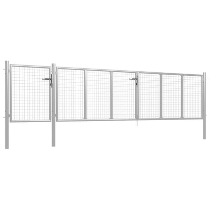 Cancello per Giardino in Acciaio 500x100 cm Argento
