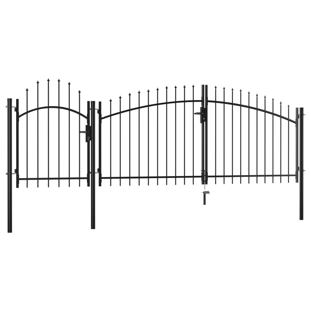Cancello da Giardino in Acciaio 1,75x4 m Nero