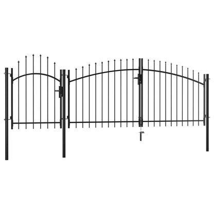 Cancello da Giardino in Acciaio 2x4 m Nero