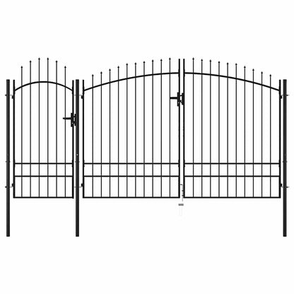 Cancello da Giardino in Acciaio 2,45x4 m Nero