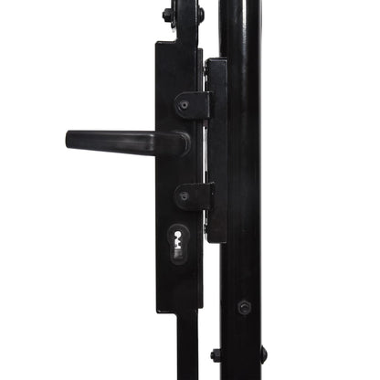 Cancello da Giardino ad Arco in Acciaio 2,25x4 m Nero