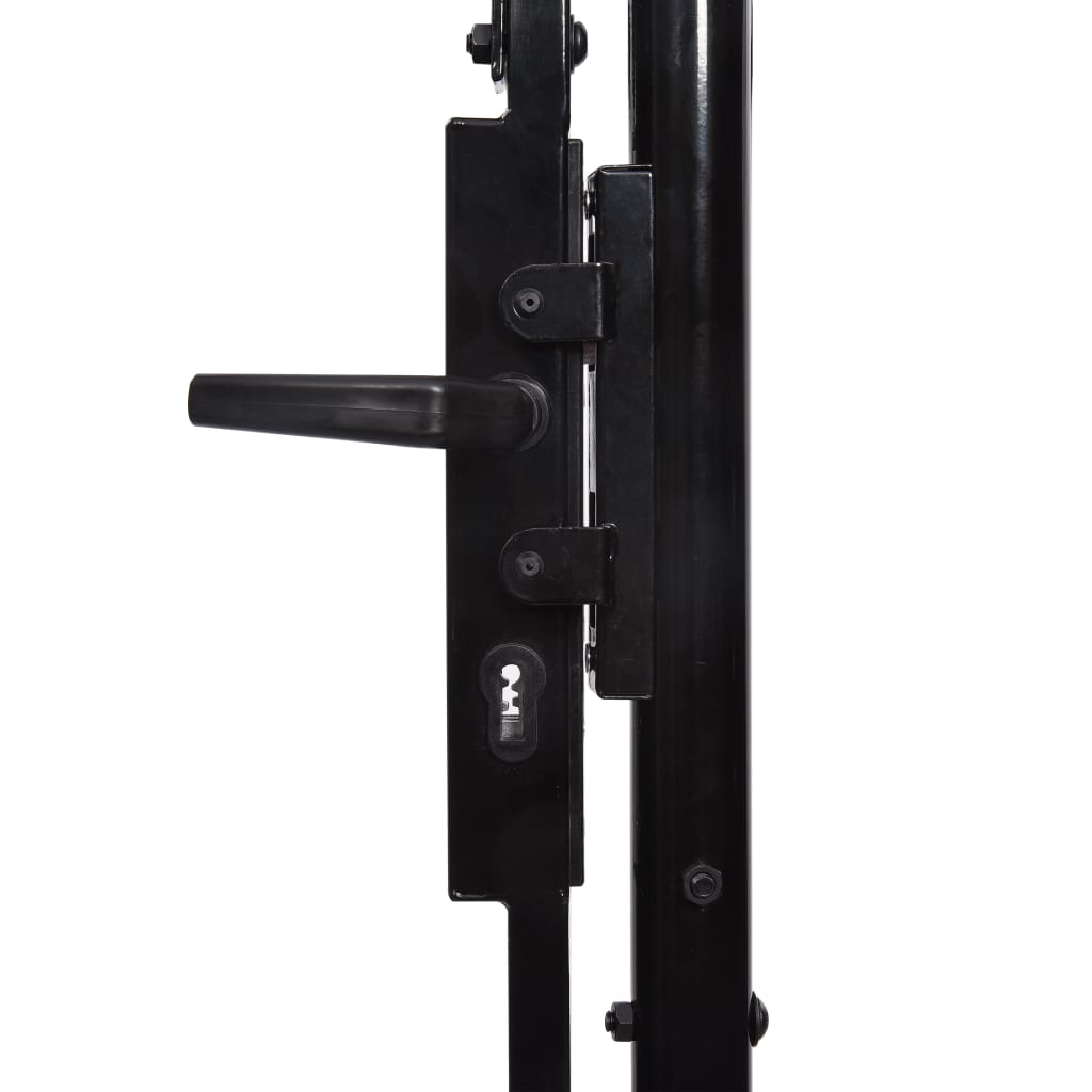Cancello da Giardino ad Arco in Acciaio 2x5 m Nero