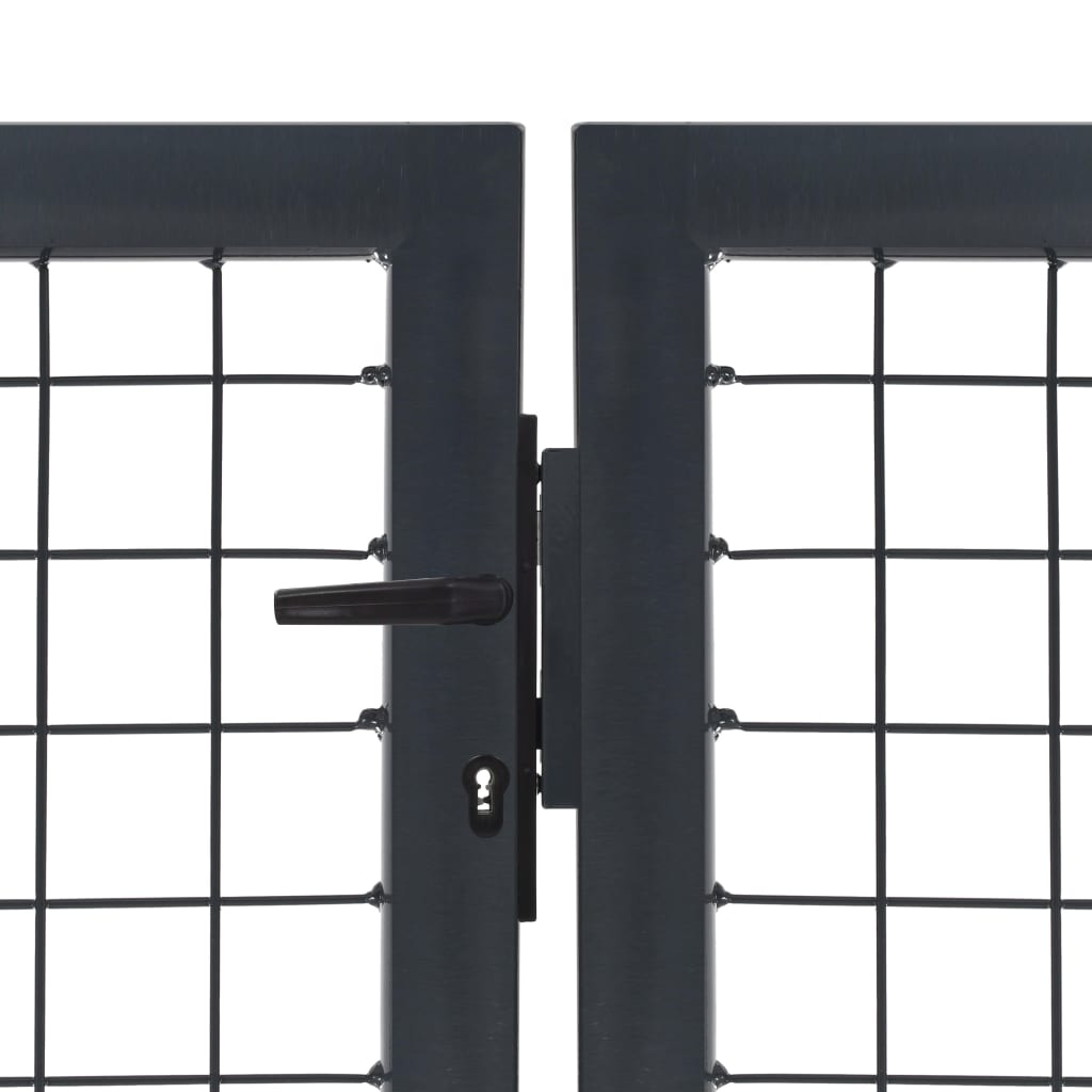 Cancello di Recinzione con Pali in Acciaio 350x100 cm Antracite