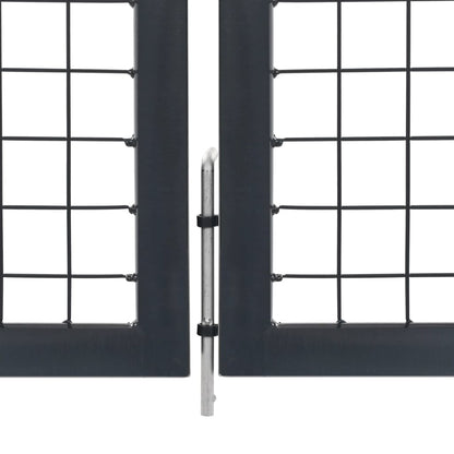 Cancello di Recinzione con Pali in Acciaio 350x100 cm Antracite