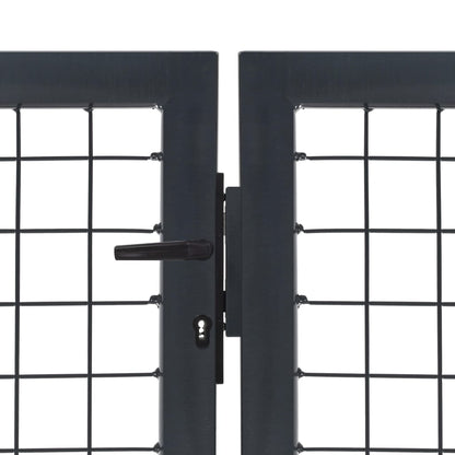 Cancello di Recinzione con Pali in Acciaio 350x120 cm Antracite
