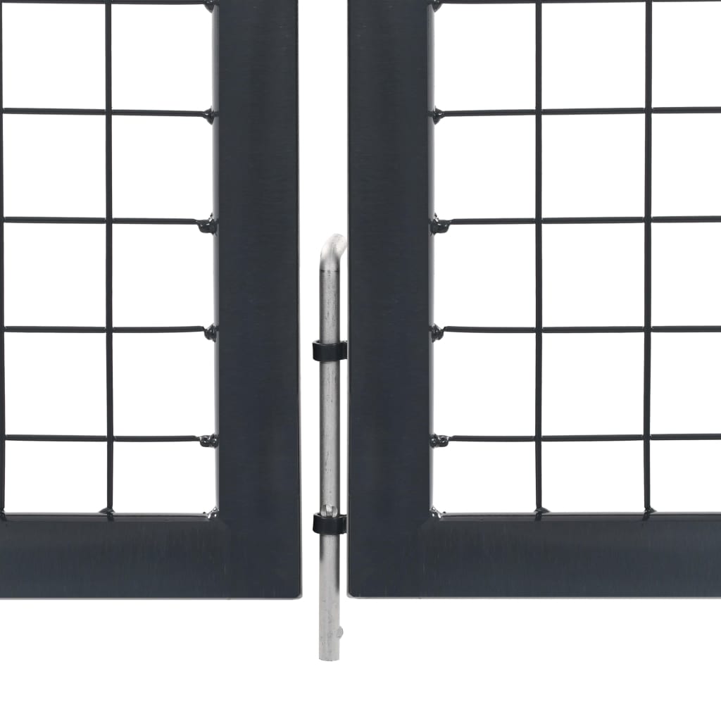 Cancello di Recinzione con Pali in Acciaio 350x120 cm Antracite
