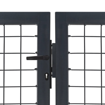Cancello di Recinzione con Pali in Acciaio 350x140 cm Antracite