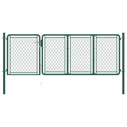 Cancello per Giardino in Acciaio 100x350 cm Verde