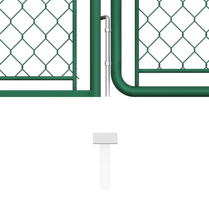 Cancello per Giardino in Acciaio 100x350 cm Verde
