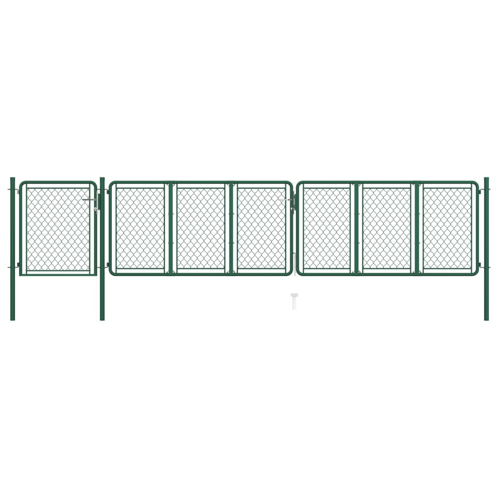 Cancello per Giardino in Acciaio 100x495 cm Verde